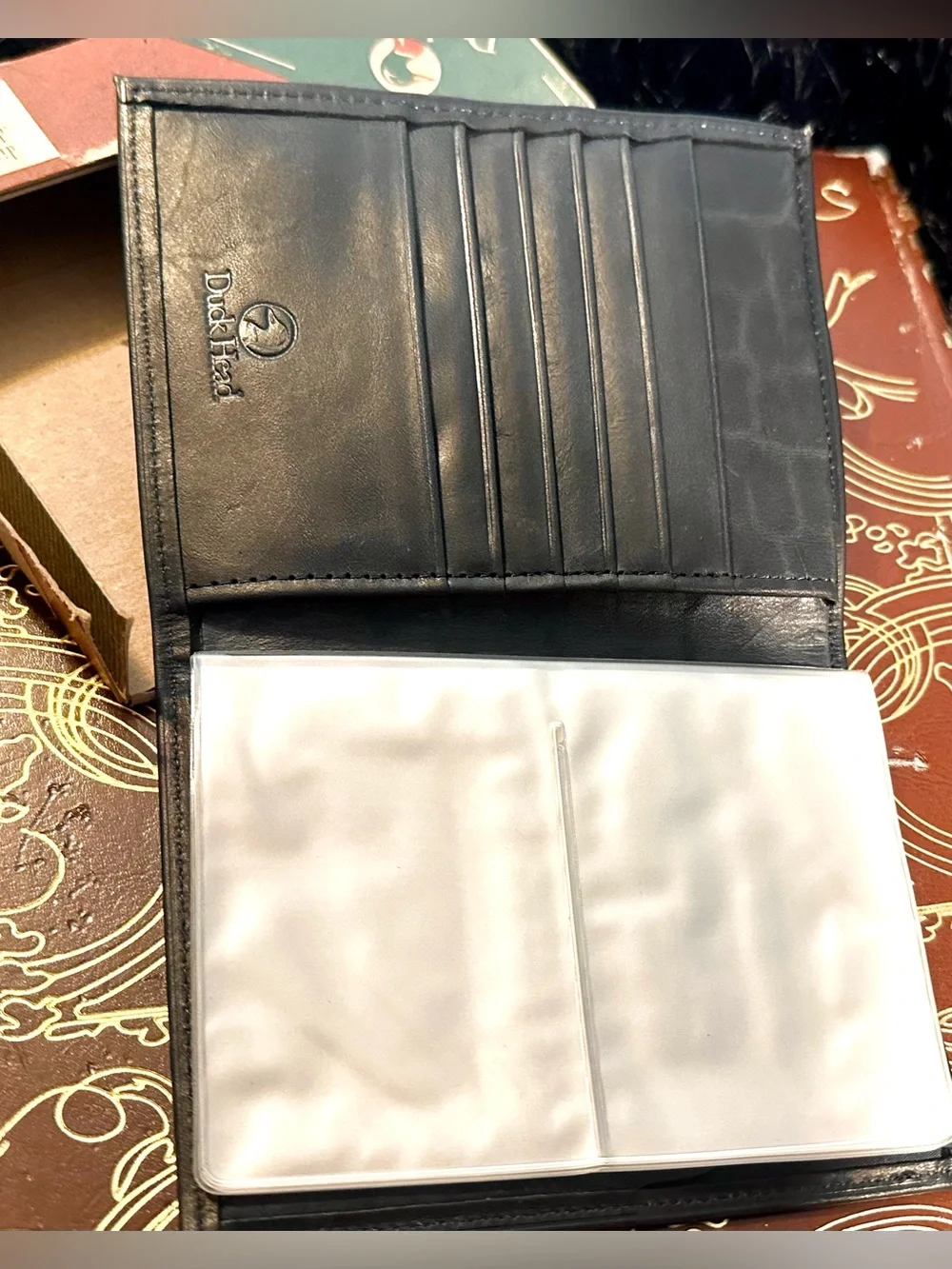 Duck Head Black Leather Bifold Wallet